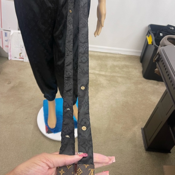 Satin Harem Trouser Running Pants, Black Jogger Track Pants, Size Large - Picture 11 of 16